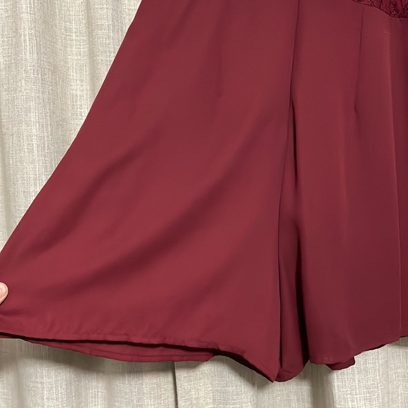 EUC Burgundy Lace romper - Picture 3 of 8